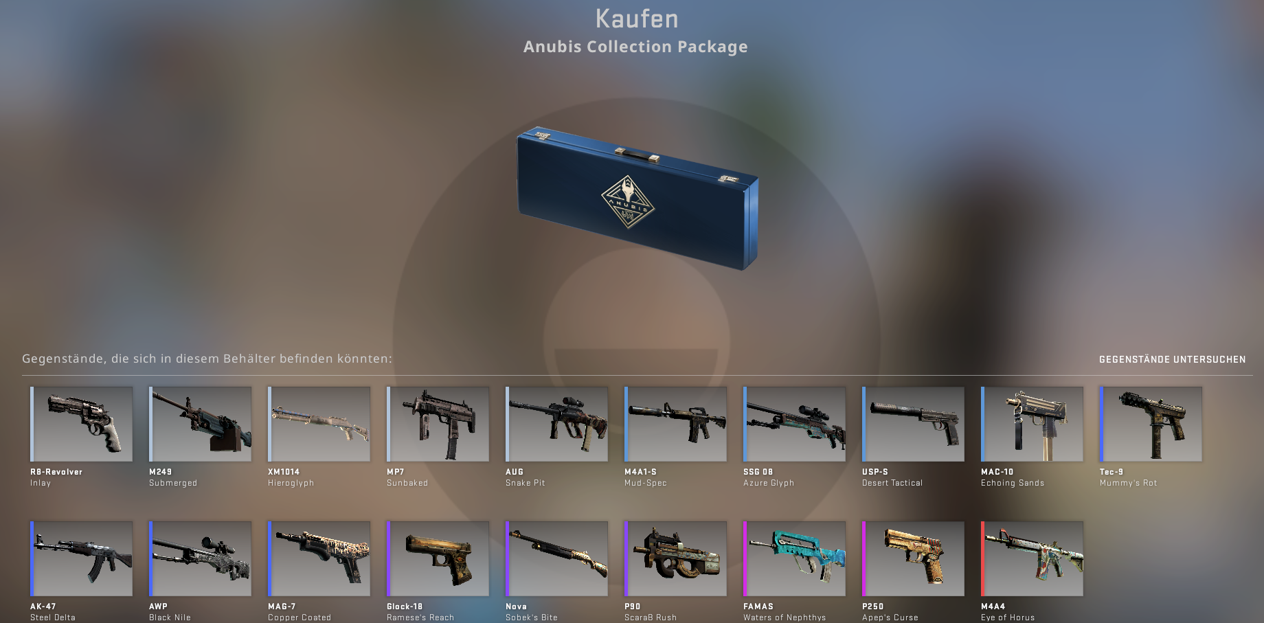 Content of the CSGO Anubis Collection Case